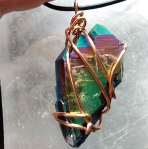 Titanium Aura quartz pendant